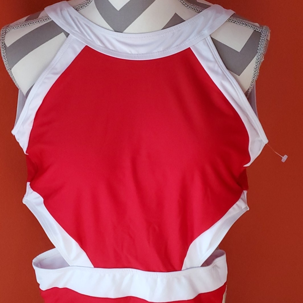 New High Neck Sexy Cut Out Sides Swimsuit XL 14